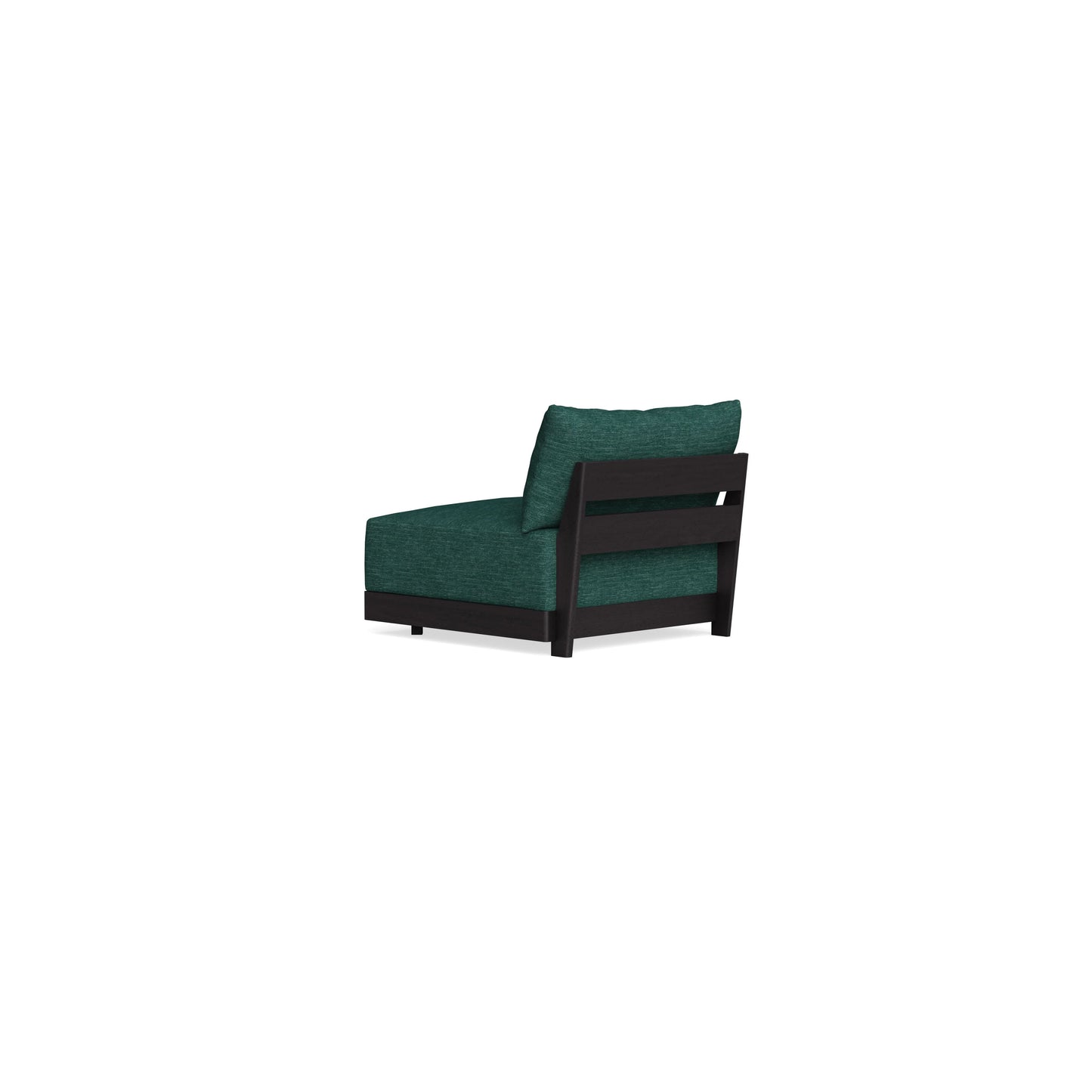Modular Bondi Black Armless Chair in Forest Green | Memory Foam Blend