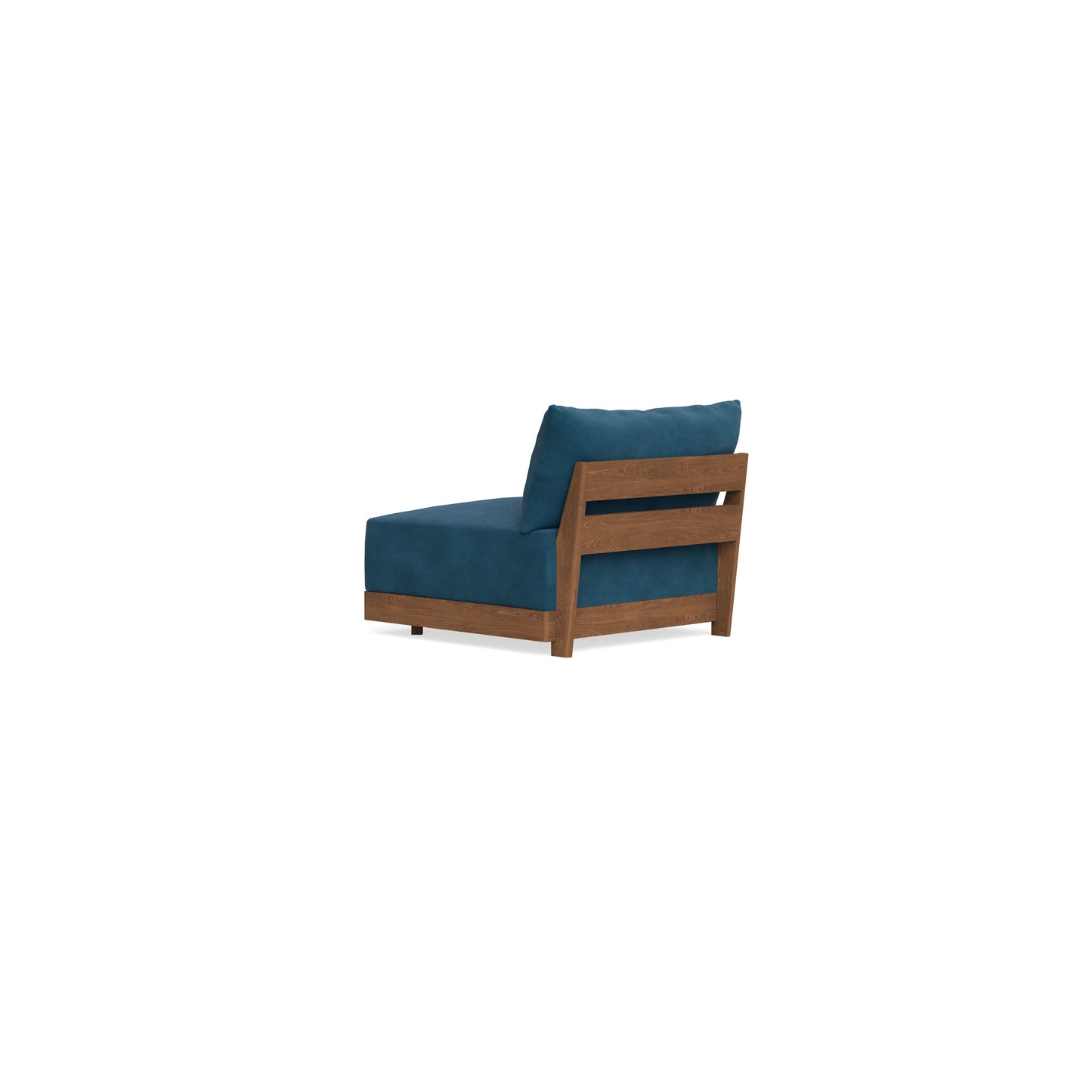 Modular Bondi Espresso Armless Chair in Commodore Blue | Memory Foam Blend