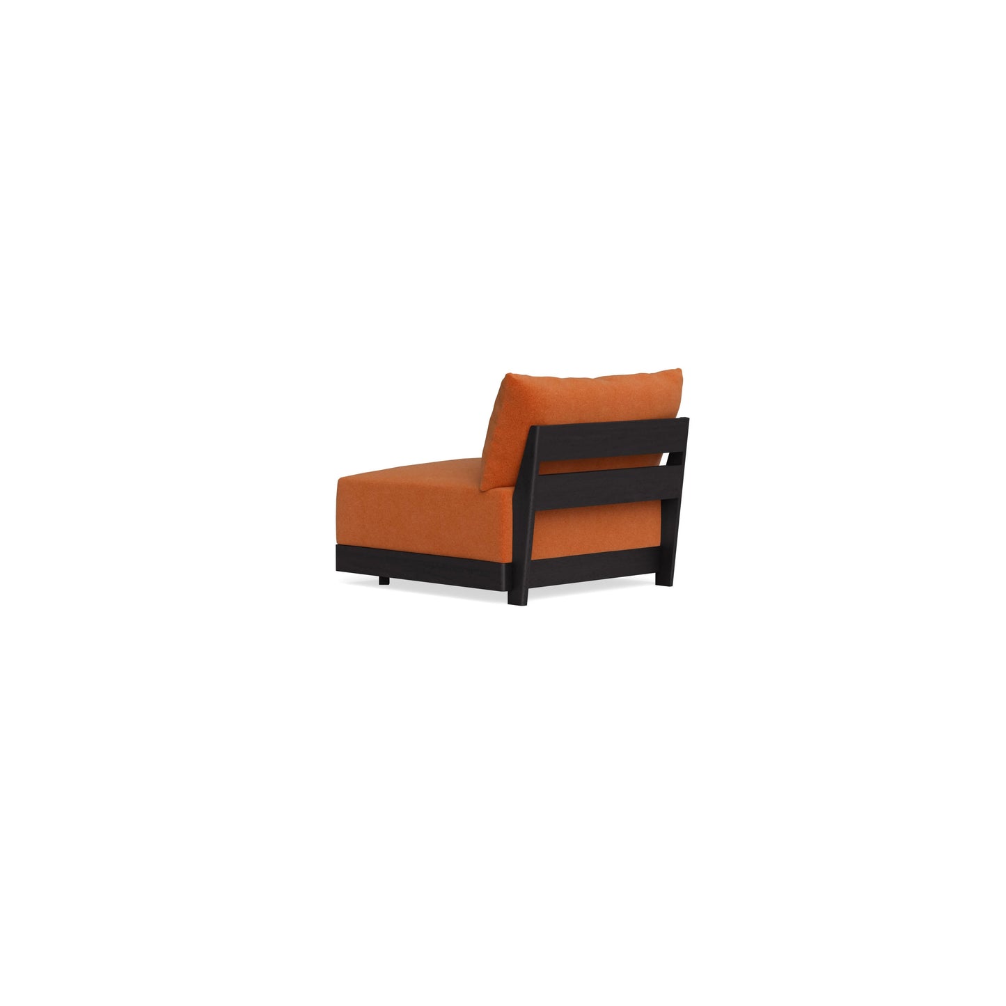 Modular Bondi Black Armless Chair in Terracotta | Memory Foam Blend