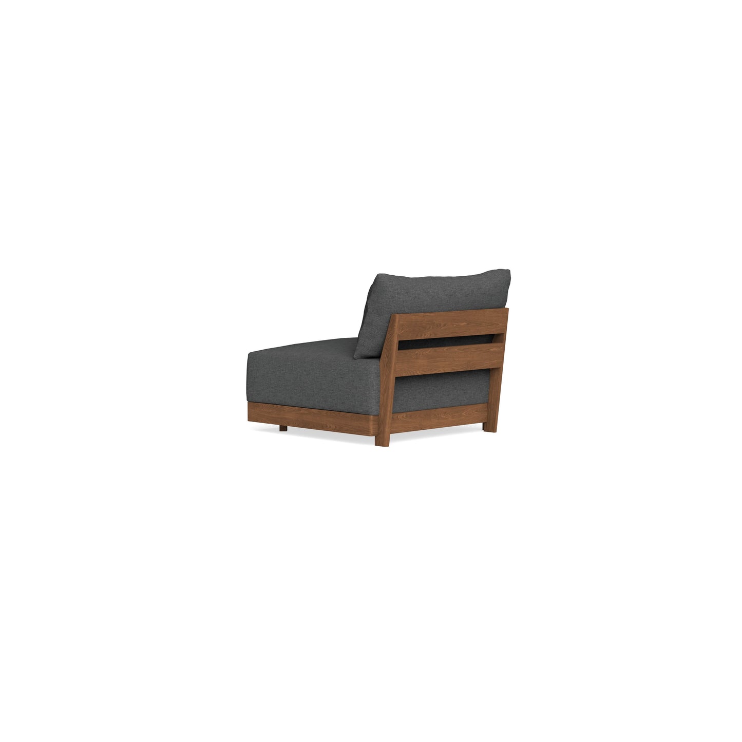 Modular Bondi Espresso End Chair in Pebble | Memory Foam Blend