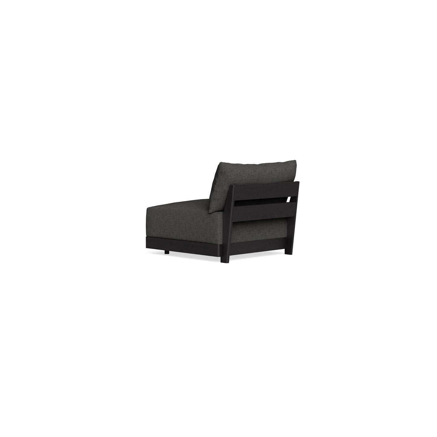 Modular Bondi Black Armless Chair in Graphite | Memory Foam Blend