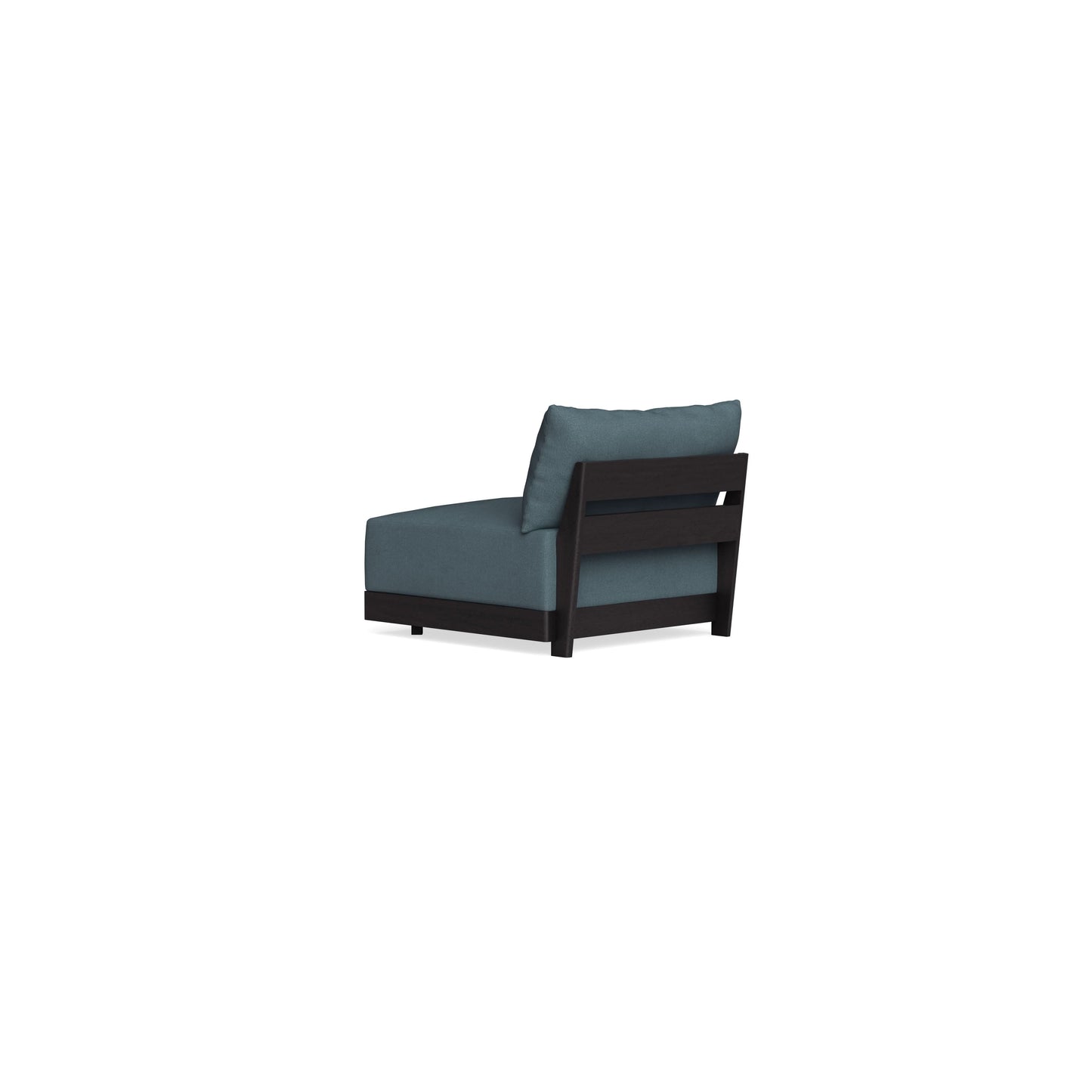 Modular Bondi Black Armless Chair in Slate Blue | Memory Foam Blend