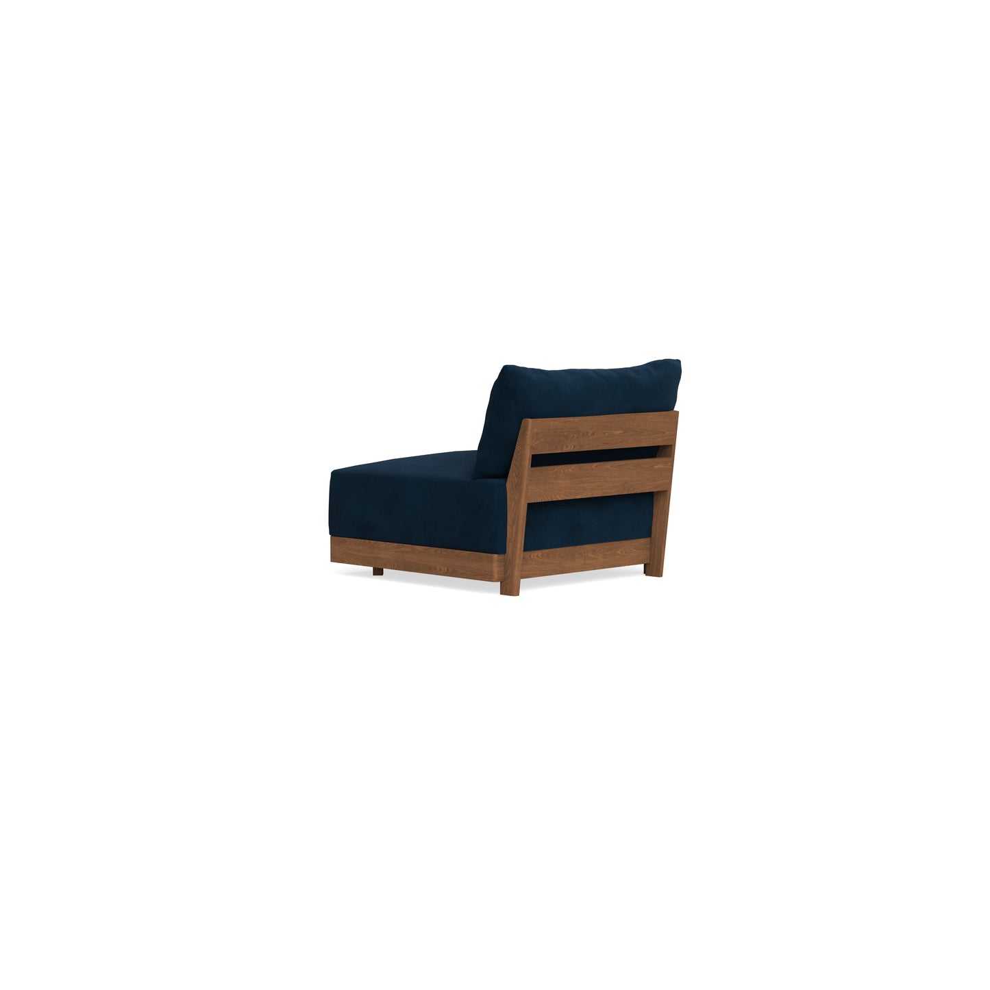 Modular Bondi Espresso End Chair in Royal Blue | Memory Foam Blend