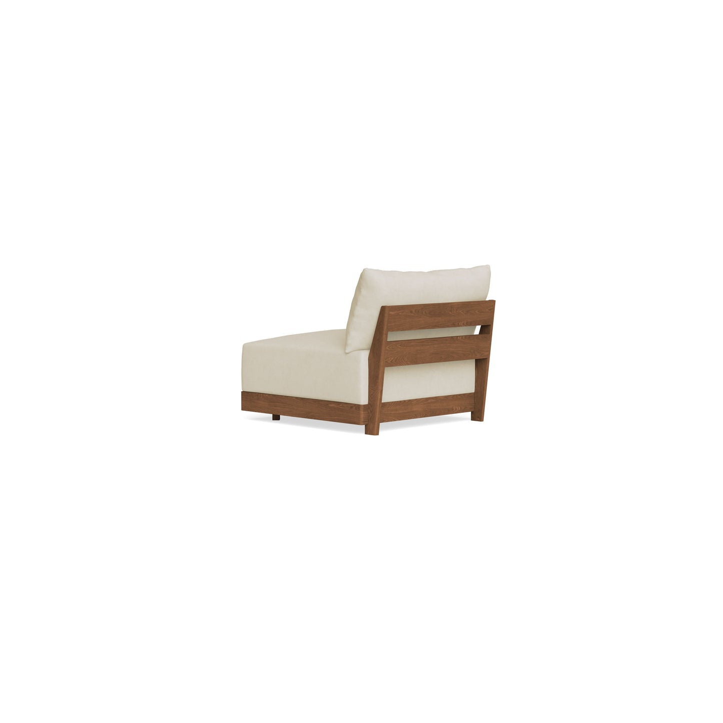 Modular Bondi Espresso Armless Chair in Mascarpone | Memory Foam Blend