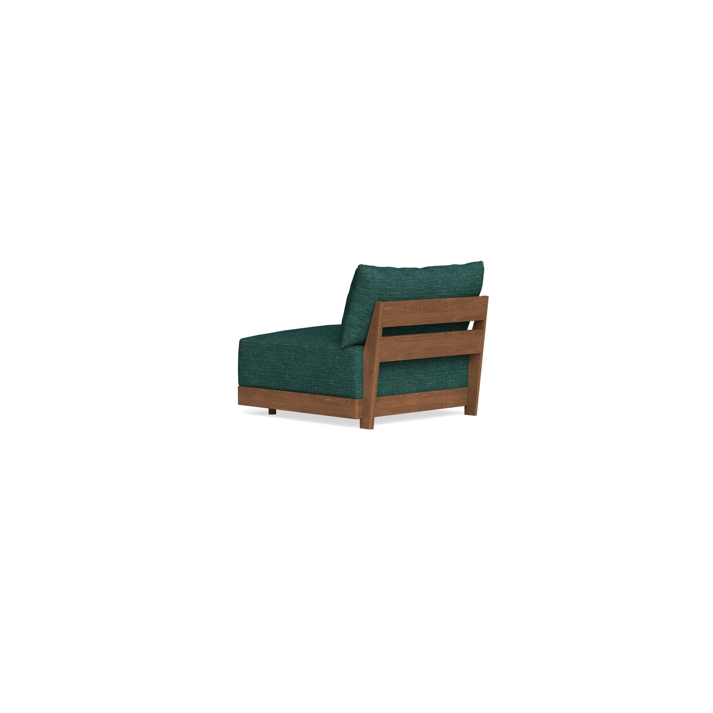 Modular Bondi Espresso Armless Chair in Forest Green | Memory Foam Blend