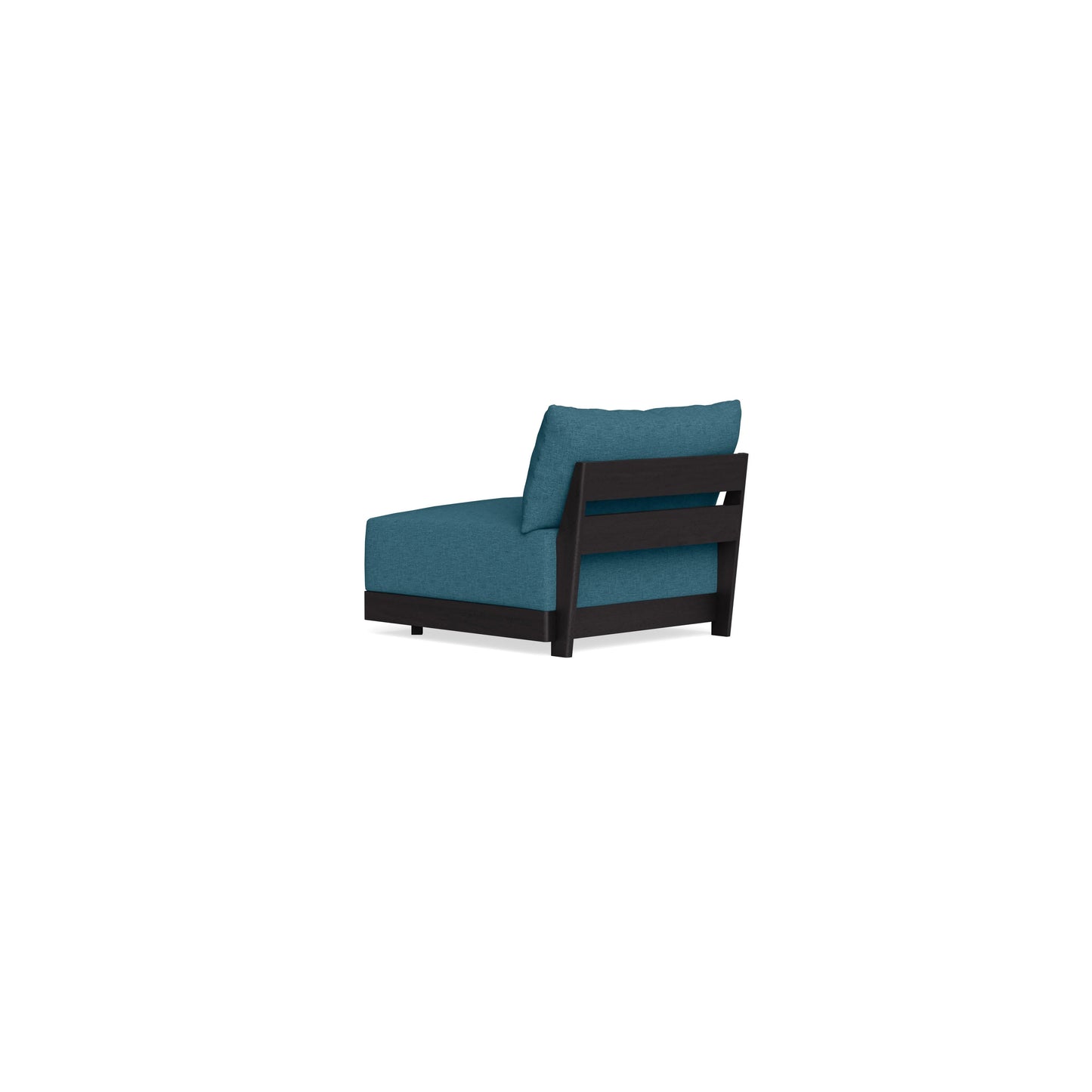 Modular Bondi Black Armless Chair in Aegean Blue | Memory Foam Blend