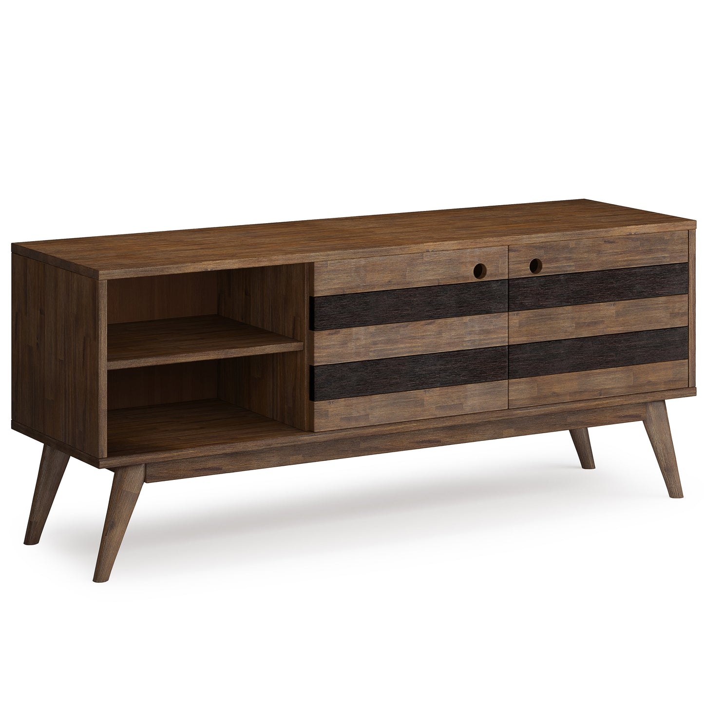 60" TV Stand with Adjustable Shelves and Sliding Doors