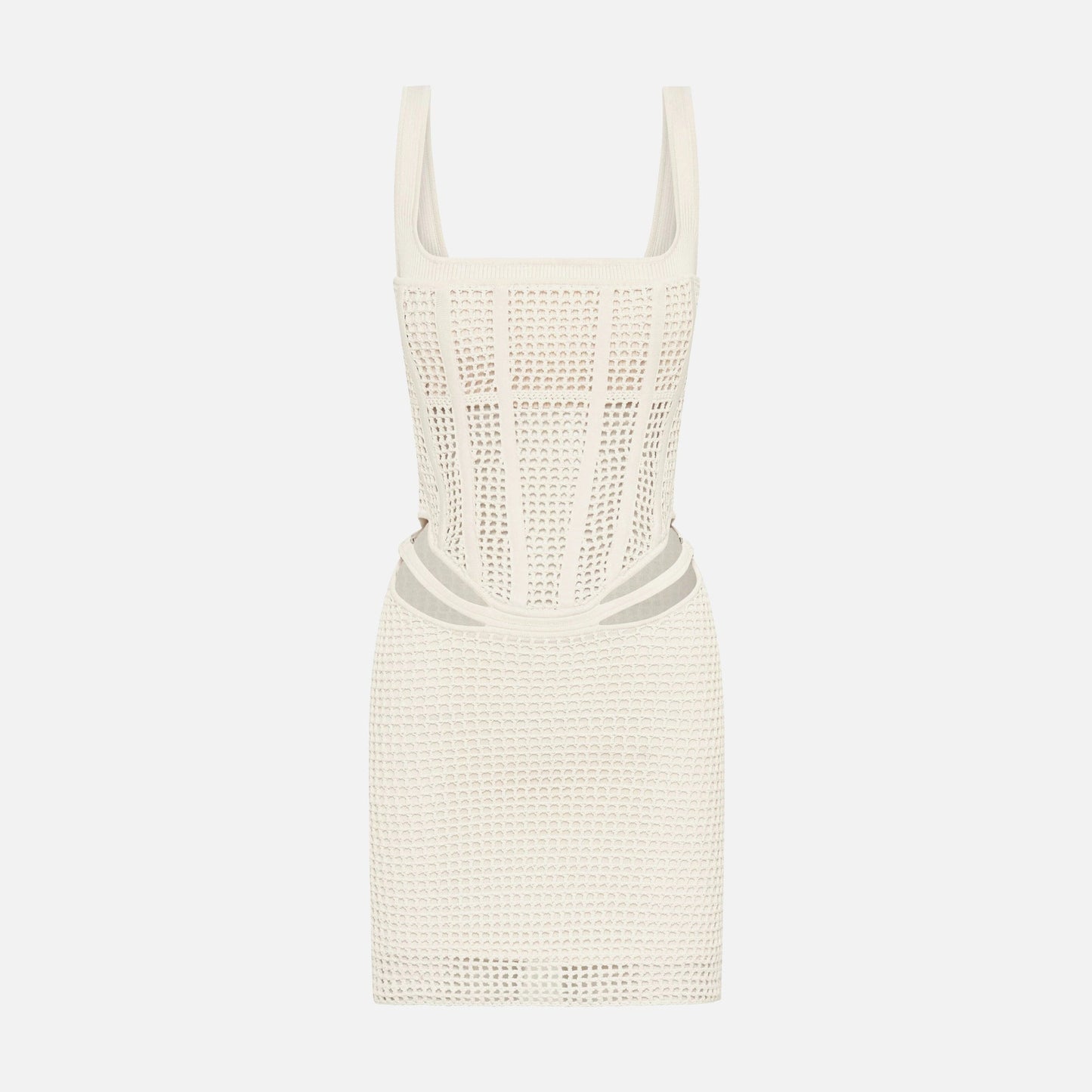 Dion Lee Crochet Suspend Corset Mini Dress - Ecru