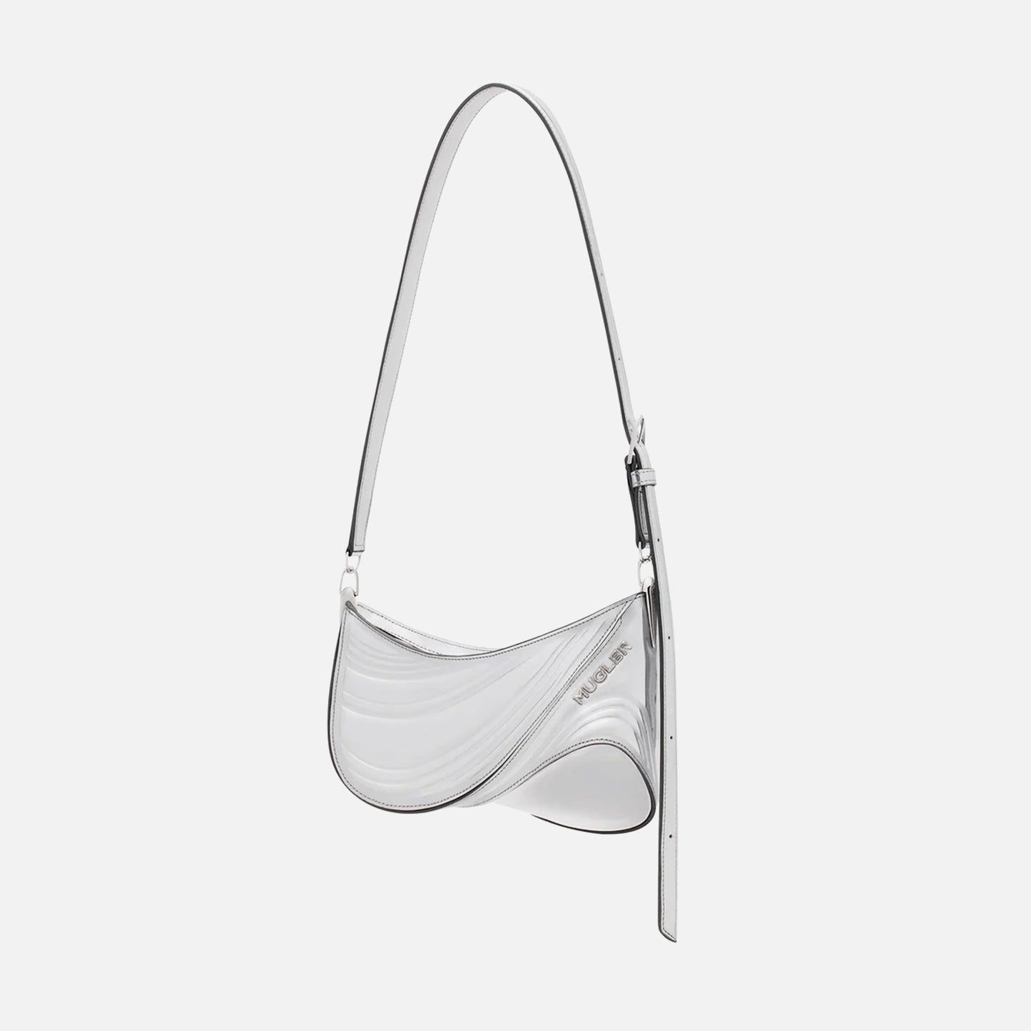Mugler Curve 01 S Metallic Bag - Chrome