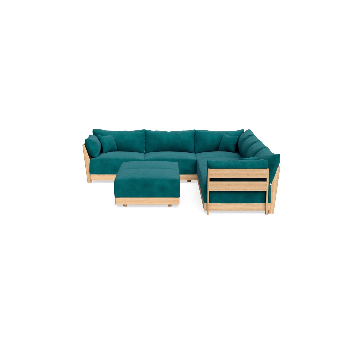 Slipcover Only - Modular Bondi 6-Seater Corner Sectional + Bench Ottoman in Peacock