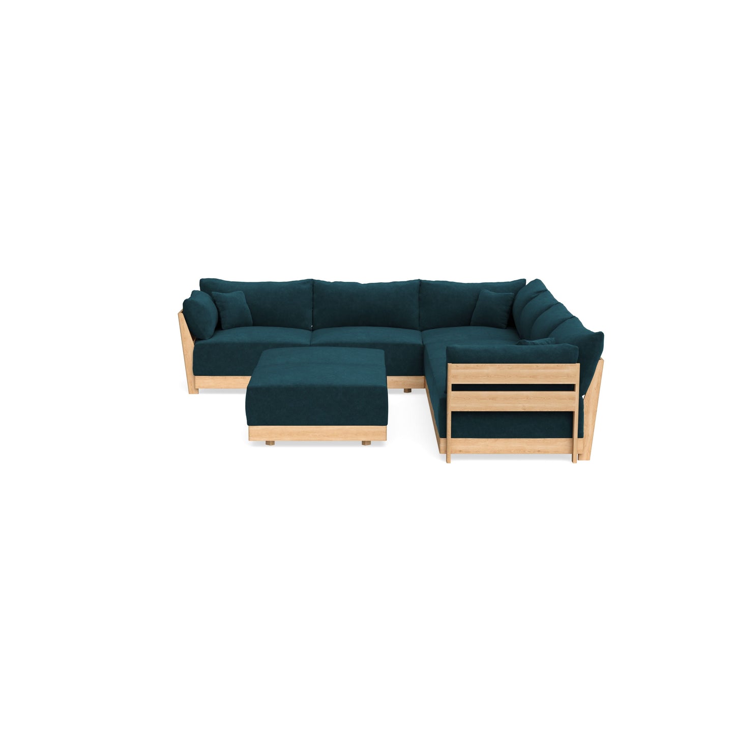 Slipcover Only - Modular Bondi 6-Seater Corner Sectional + Bench Ottoman in Indigo
