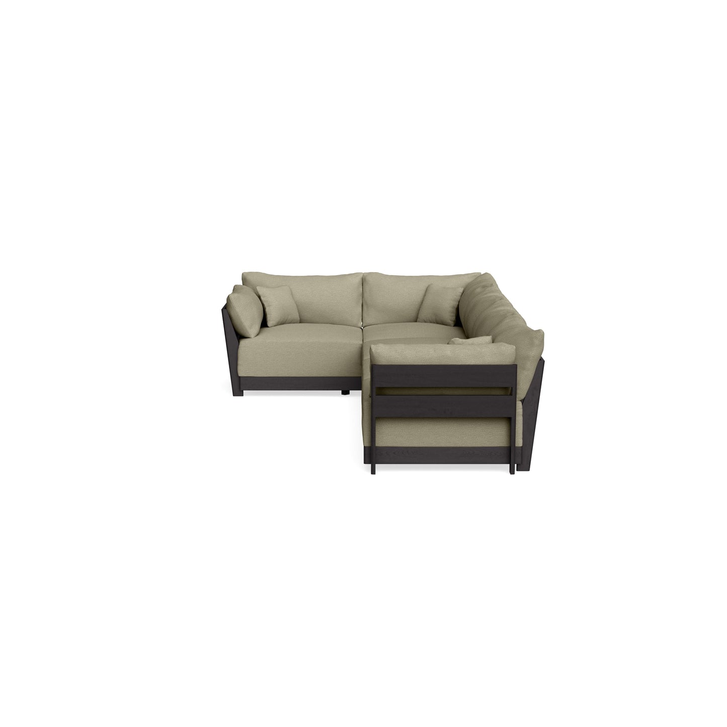 Modular Bondi Black 5-Seater L-Sectional in Cappuccino | Classic Blend
