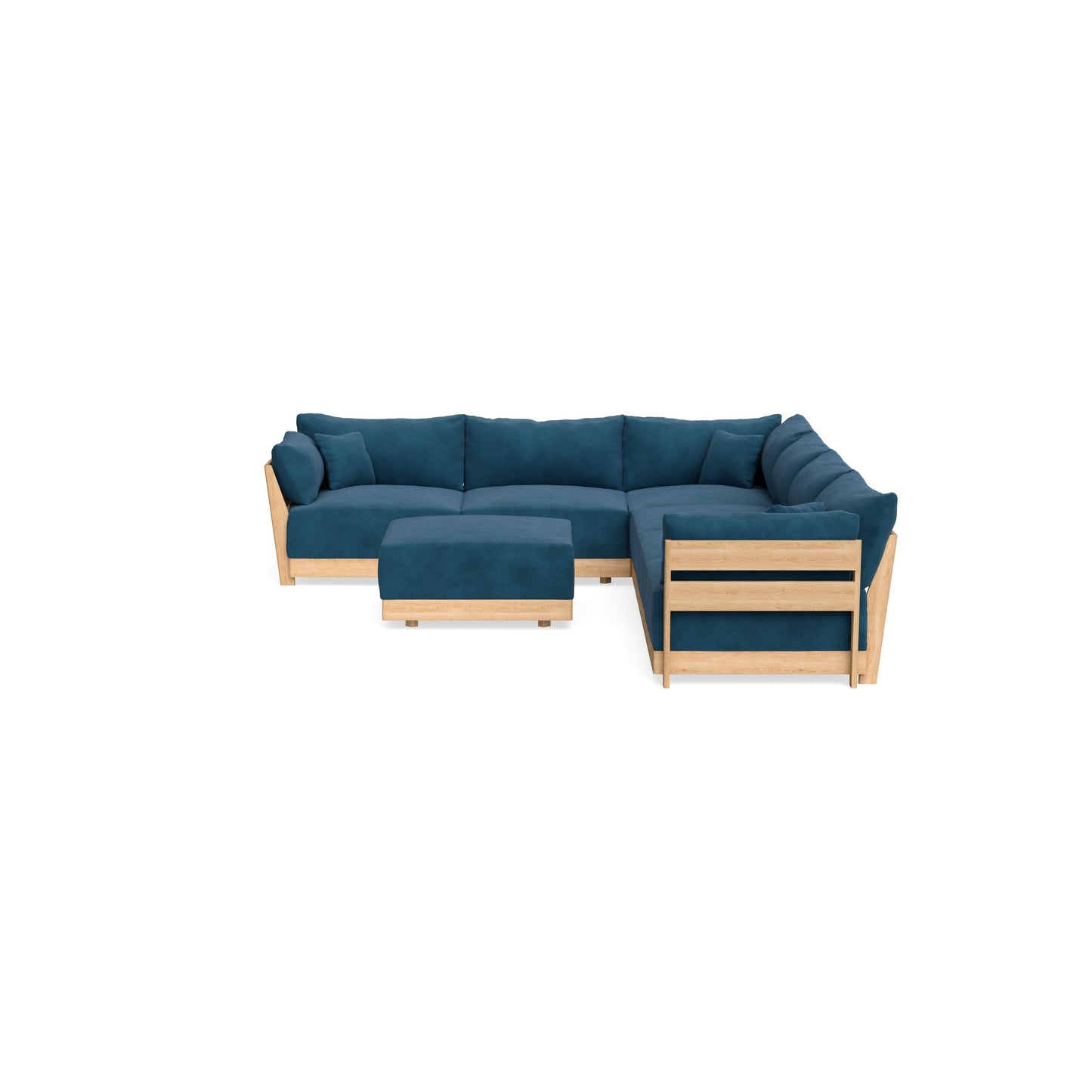 Slipcover Only - Modular Bondi 6-Seater Corner Sectional + Ottoman in Commodore Blue
