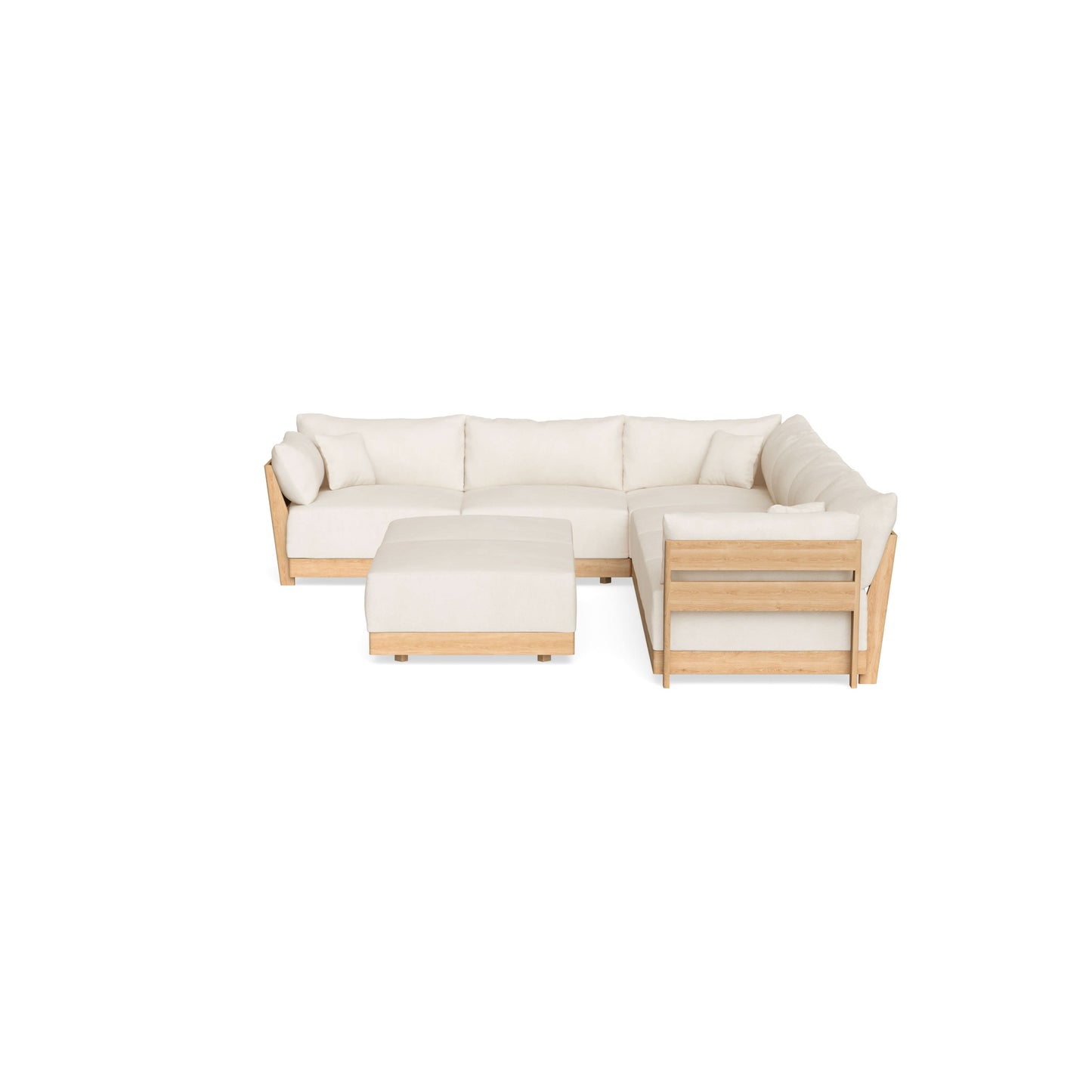 Slipcover Only - Modular Bondi 6-Seater Corner Sectional + Bench Ottoman in Powder