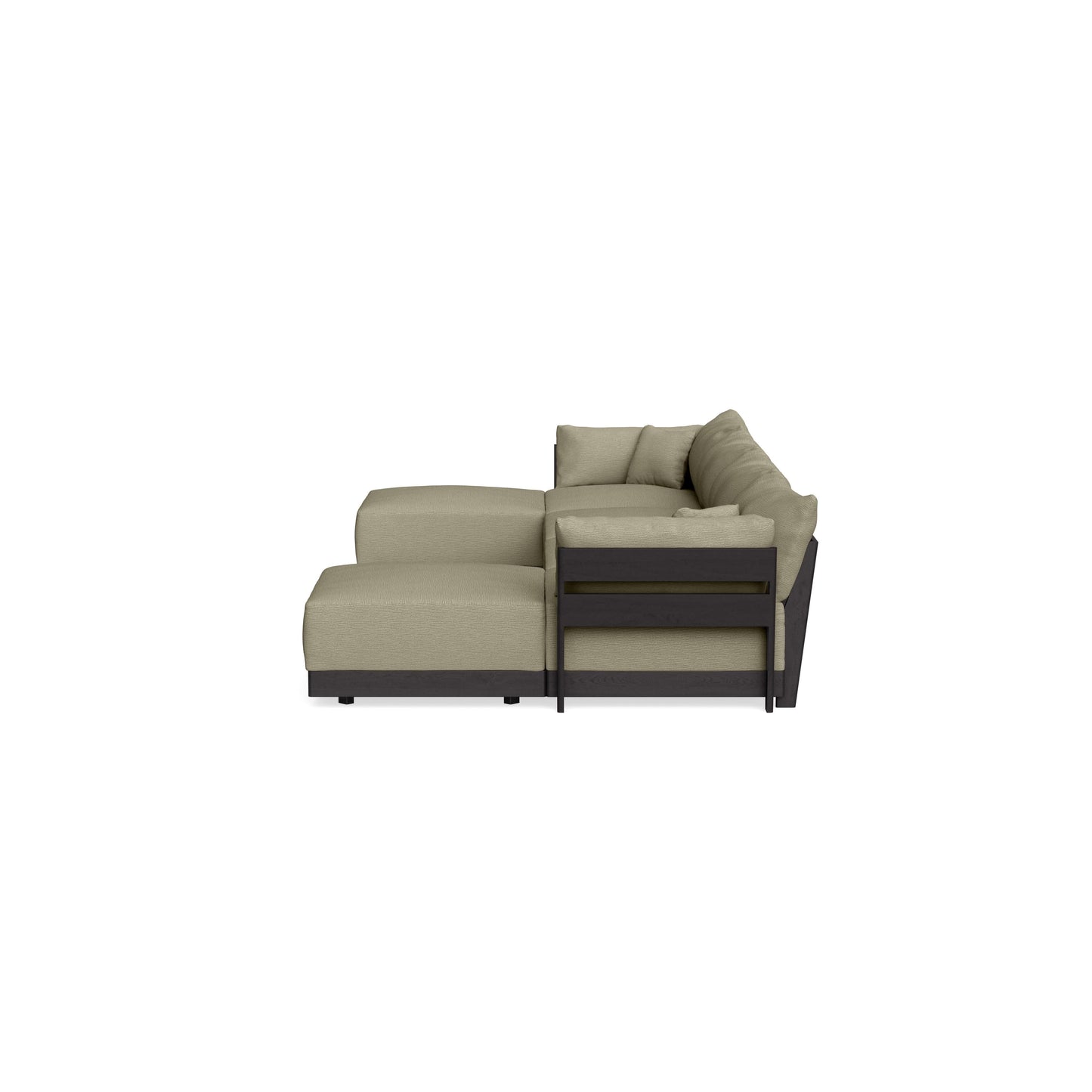 Modular Bondi Black 4-Seater U-Sectional in Cappuccino | Memory Foam Blend