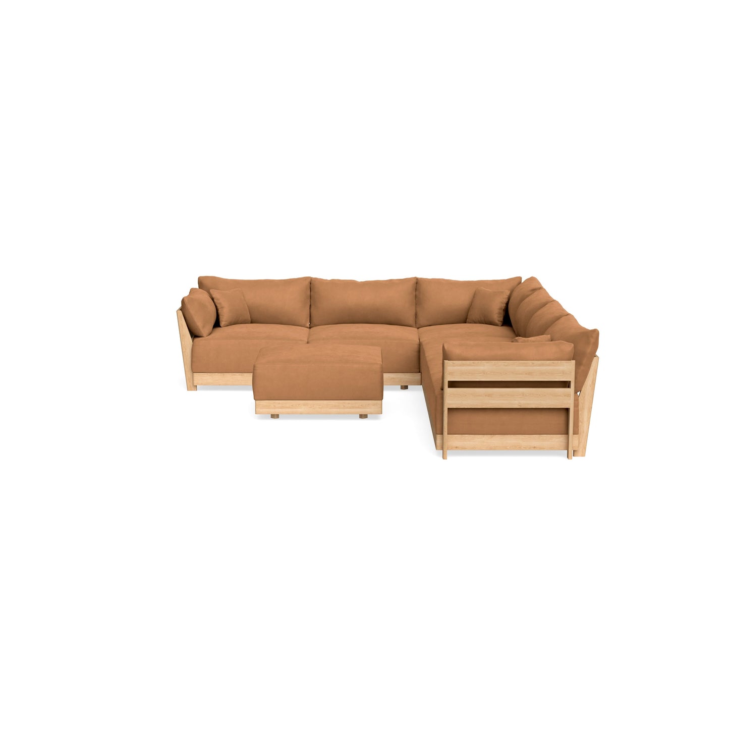 Slipcover Only - Modular Bondi 6-Seater Corner Sectional + Ottoman in Cheddar