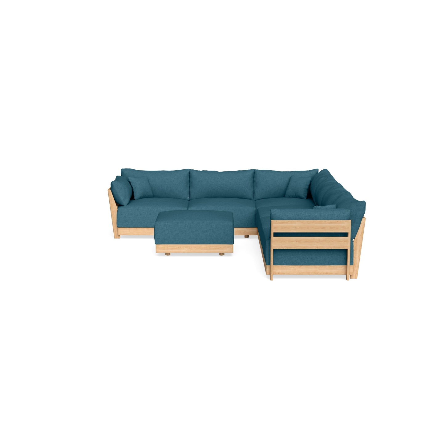 Slipcover Only - Modular Bondi 6-Seater Corner Sectional + Ottoman in Aegean Blue