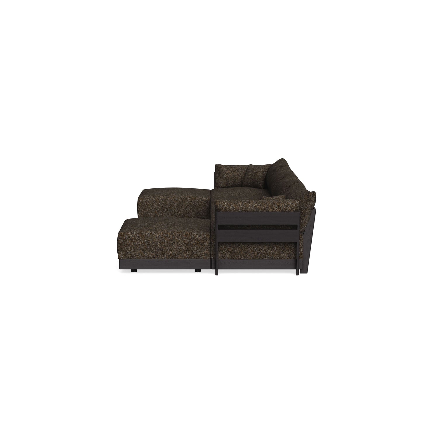 Modular Bondi Black 4-Seater U-Sectional in Phantom | Memory Foam Blend