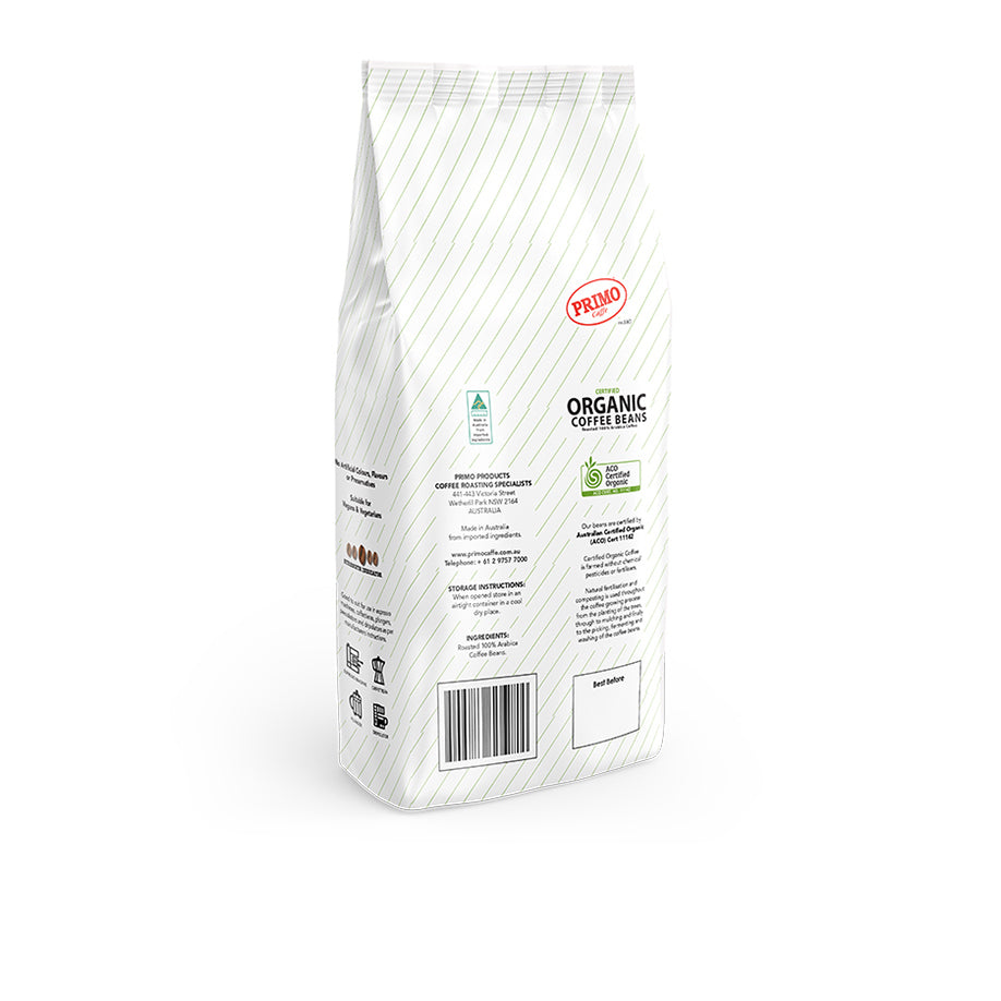 Primo Caffe 1KG Certified Organic Coffee Beans