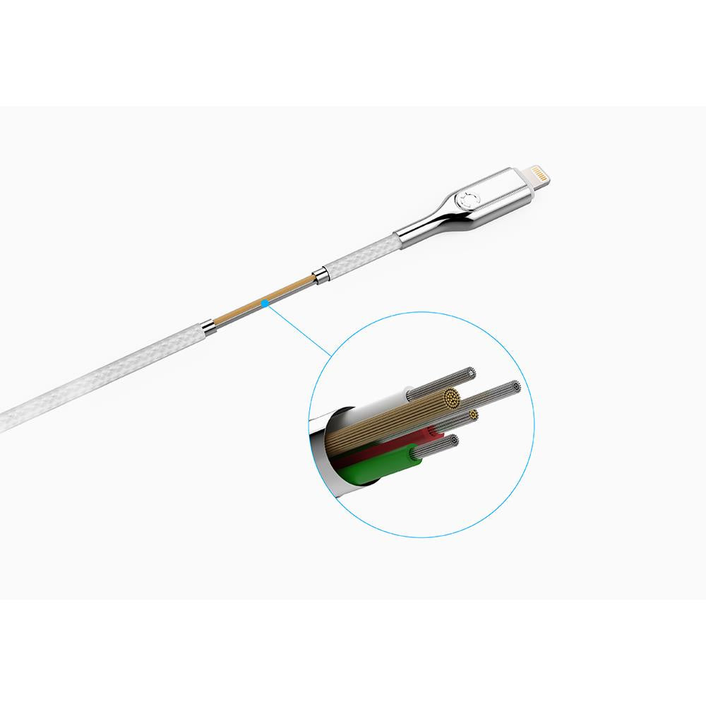 Cygnett Armoured Lightning to USB-A Cable 2m (White)