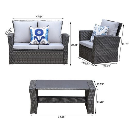 4-Pieces Outdoor Patio Set