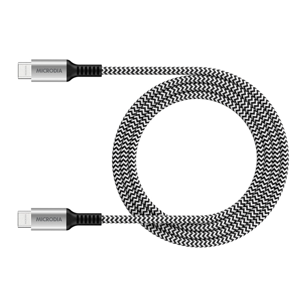 Microdia ExeCable Tweed PD240W USB-C Cable 1.8m (Zebra)