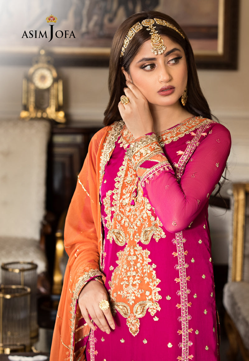 AJJM-23 EMBROIDERED CHIFFON , ORGANZA 3 PCS