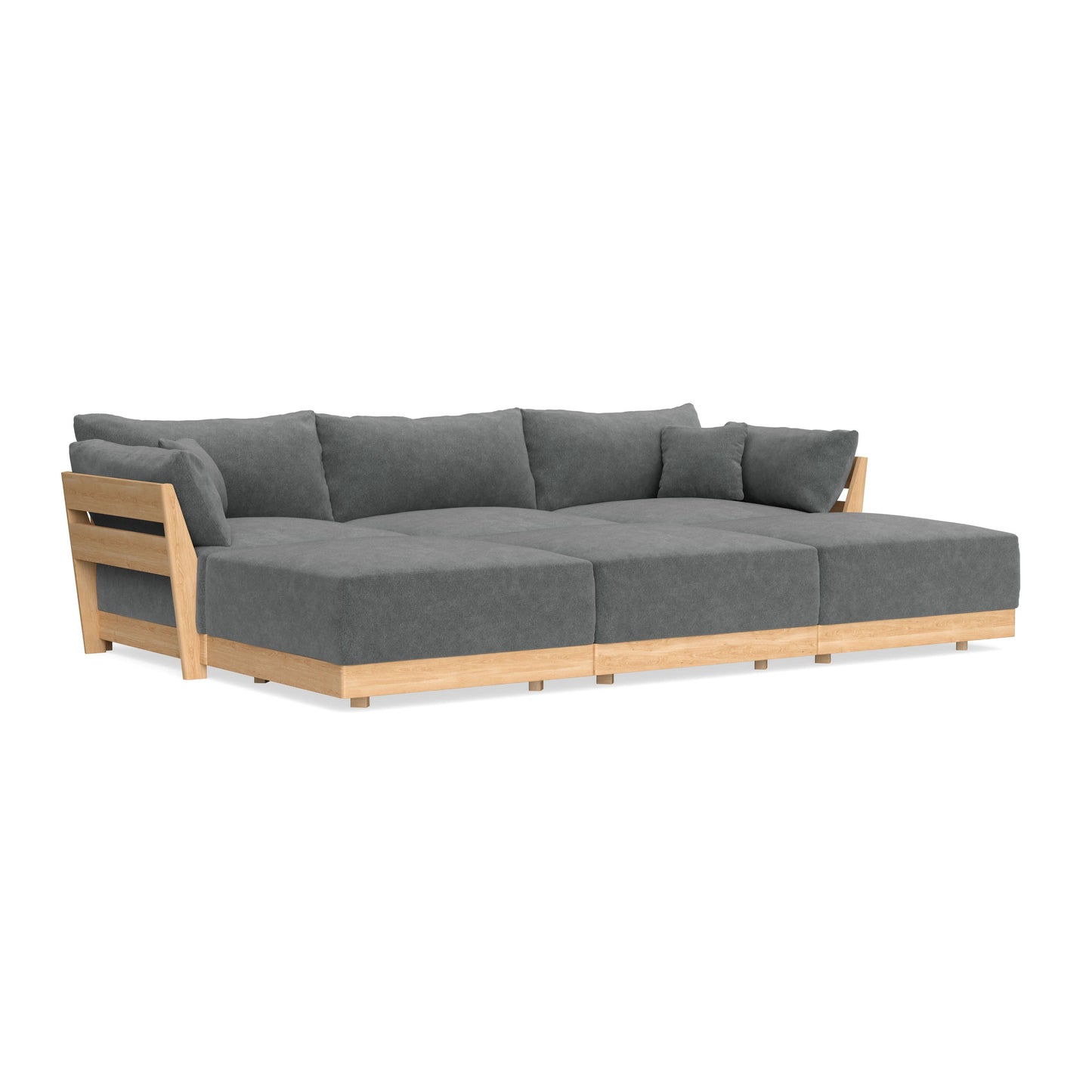 Slipcover Only - Modular Bondi 3-Seater Daybed Sofa Sectional in Chimney Gray