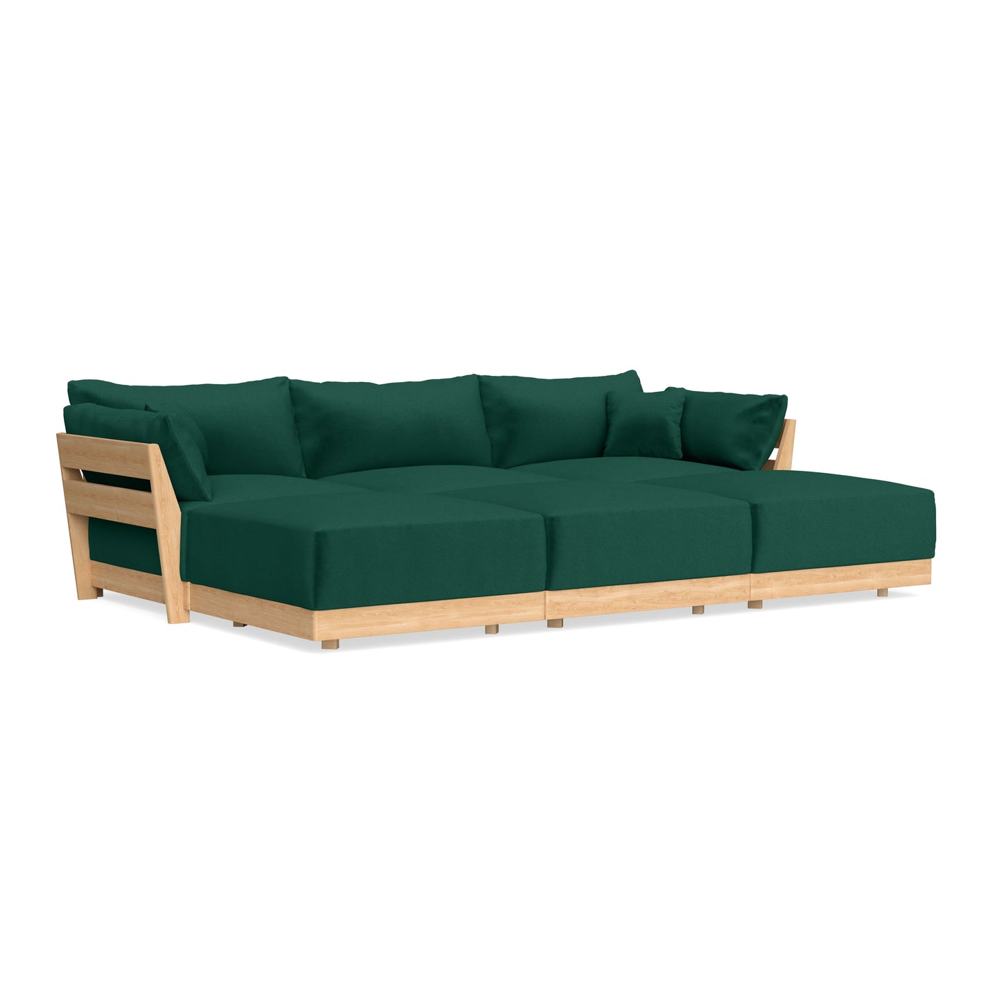 Slipcover Only - Modular Bondi 3-Seater Daybed Sofa Sectional in Evergreen