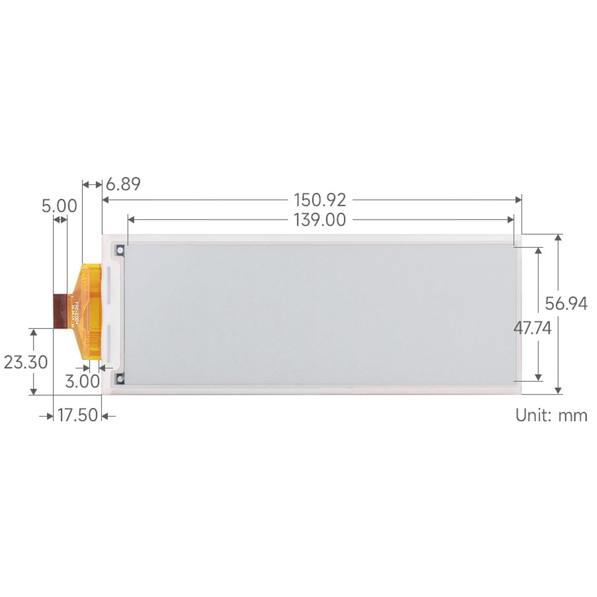 5.79" E-Paper Raw Display (792 x 272) (Black/White)