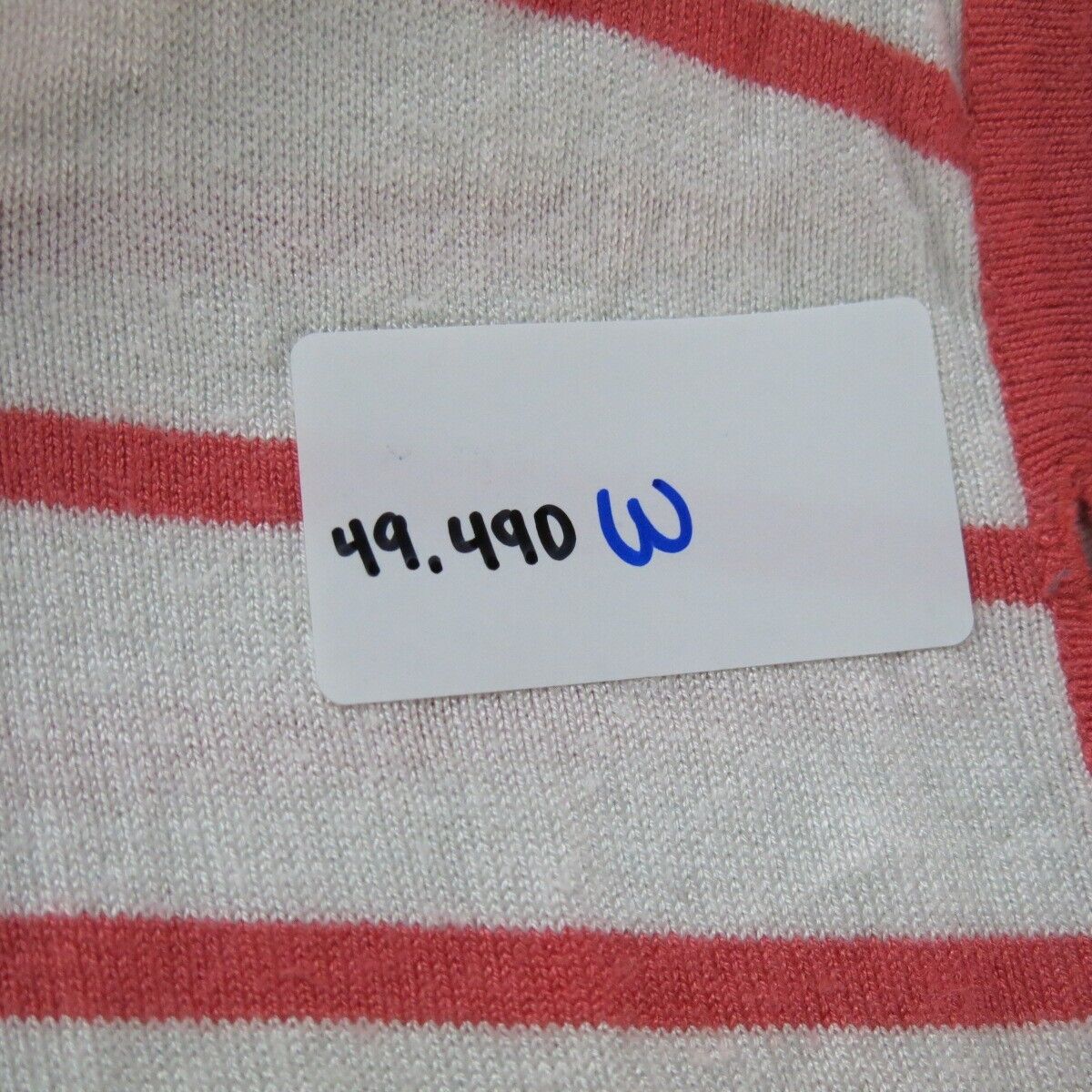 Forever 21 Womens Cardigan Sweater Striped Long Sleeve White Pink Size Medium