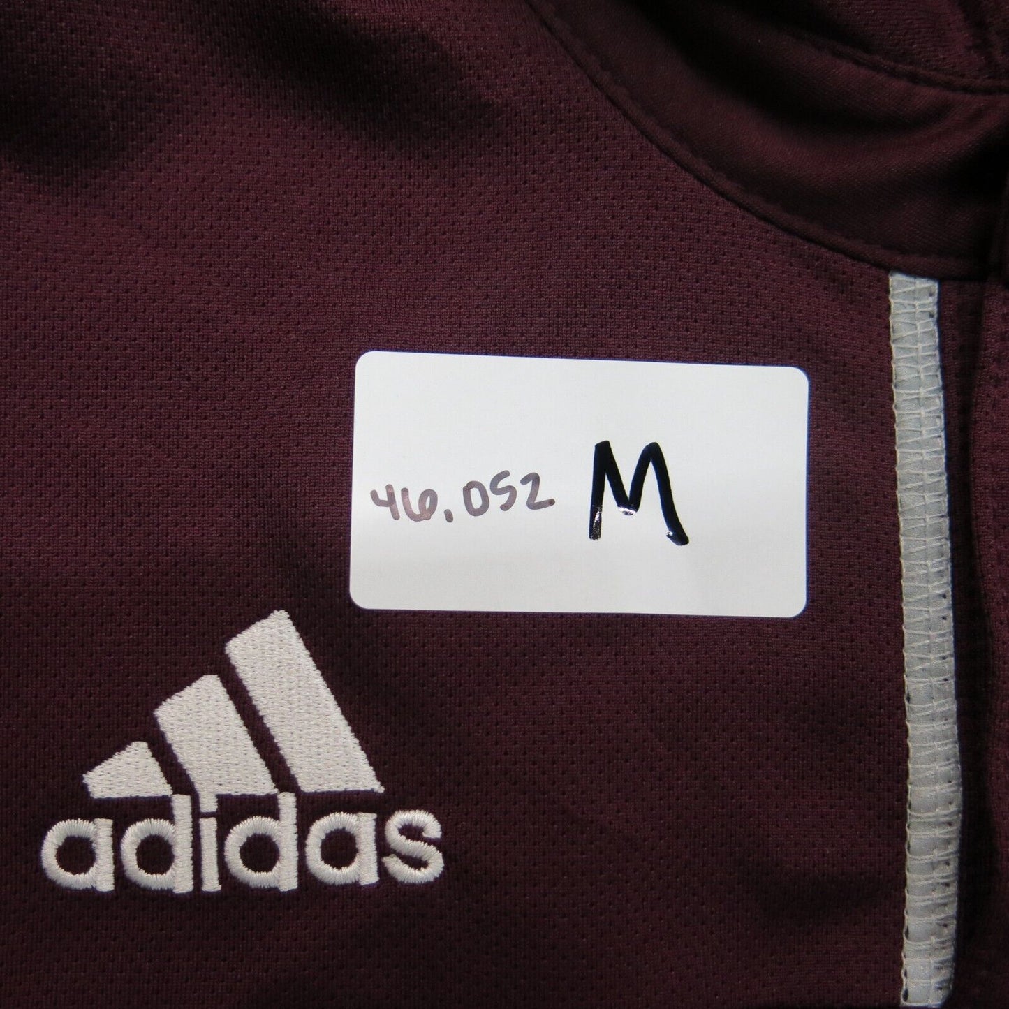 Adidas Mens Polo Shirt Short Sleeves Side Slit Front Button Maroon Size Large