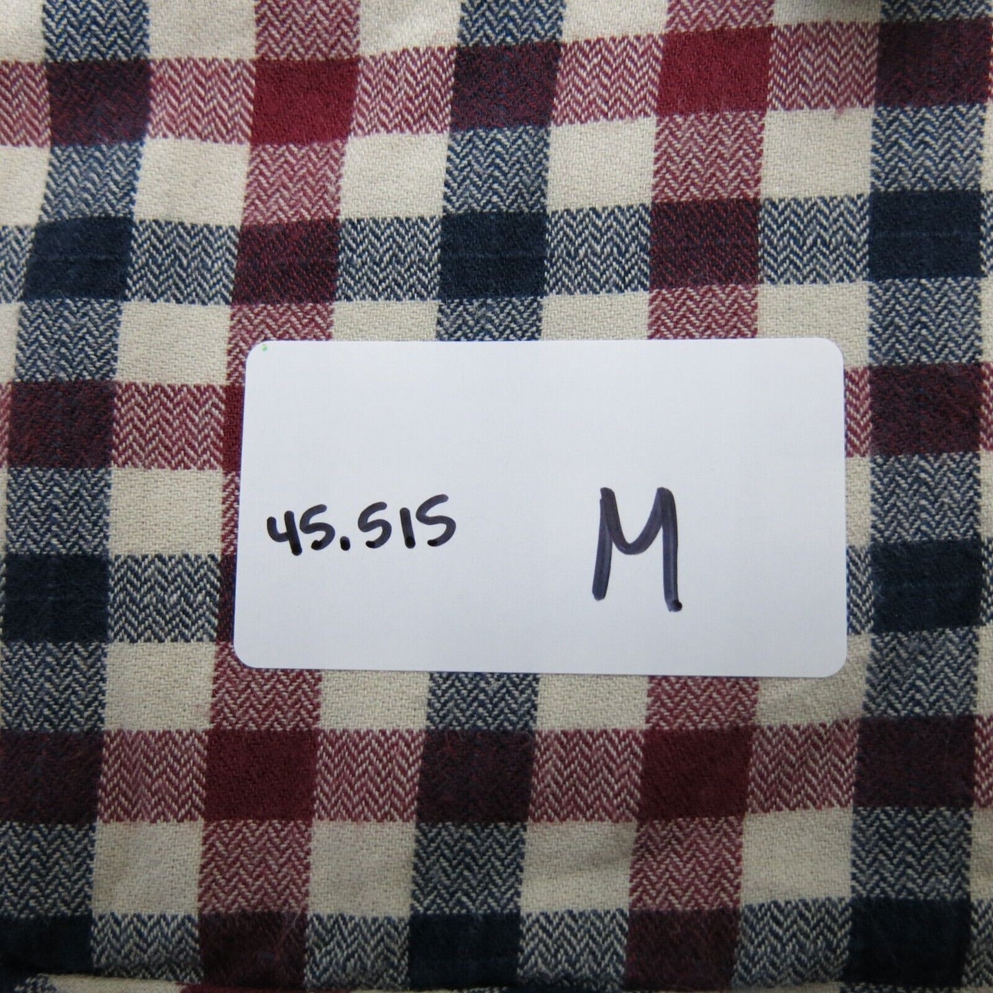 H&M Mens Shirt Button Up Check Plaid Long Sleeves Collar Red Size Medium