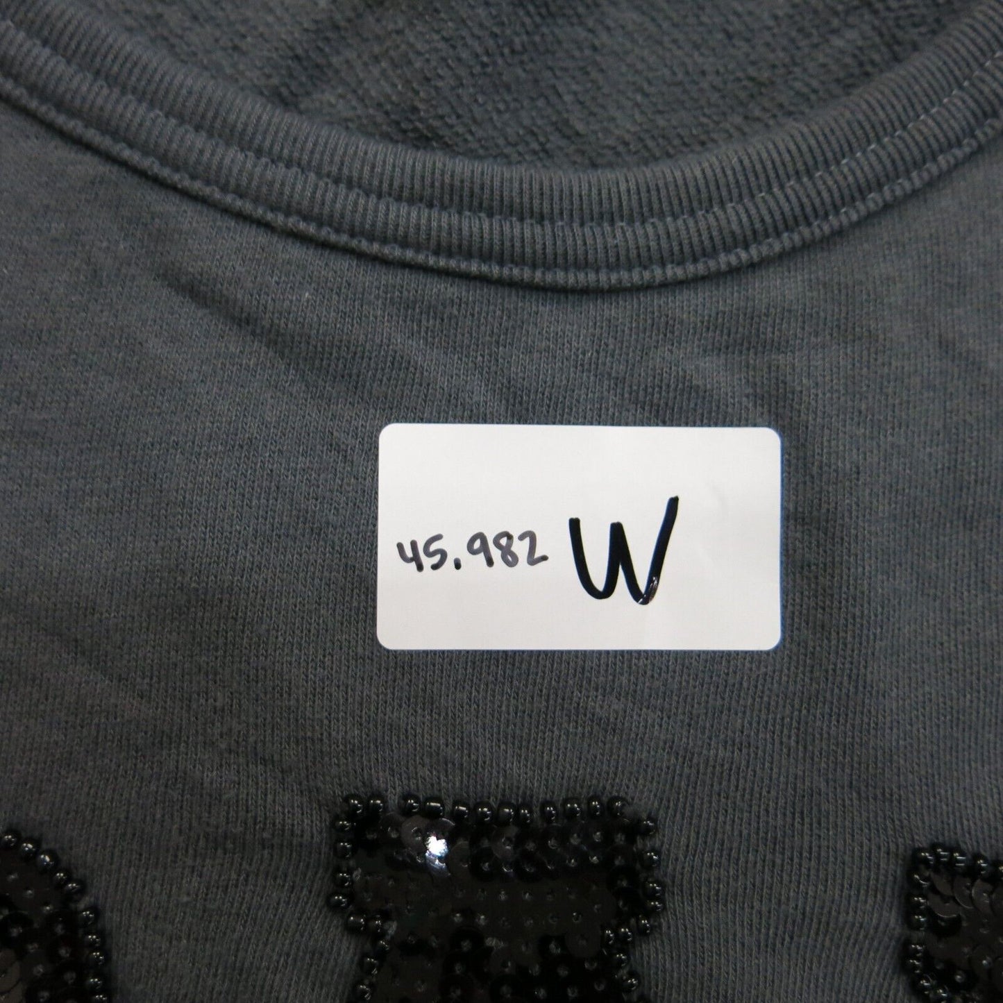 Gap Womens T Shirt Top Crew Neck Long Sleeves Logo Charcoal Black Size XL