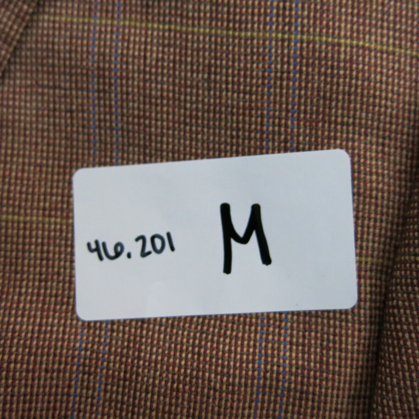 Malonfs Men Blazer Coat Single Breasted 100% Wool Long sleeves Brown Size M