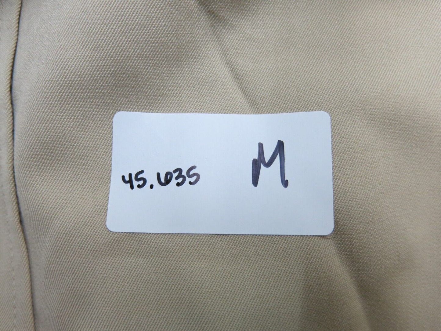 Talbots Mens Trench Coat Front Button Long Sleeves Collar Pockets Beige Size 8