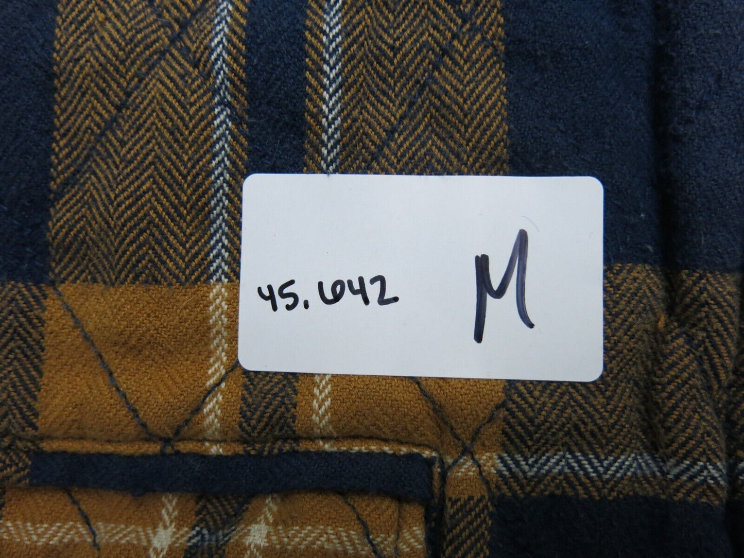 George Men Windbreaker Jacket Coat Front Button Long Sleeves Blue Brown Size L