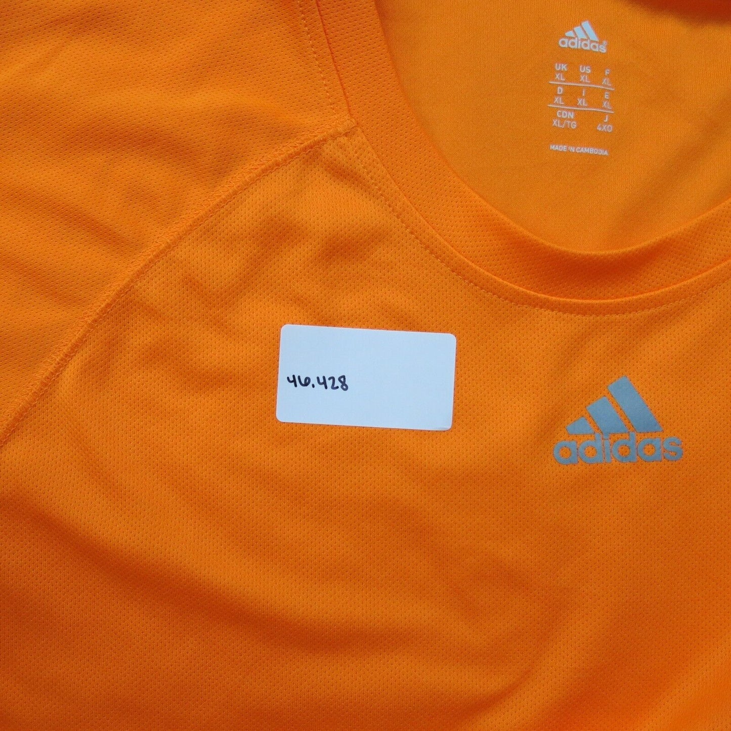 Adidas Mens Crew Neck T Shirt Short Sleeves Logo Orange Size X Large