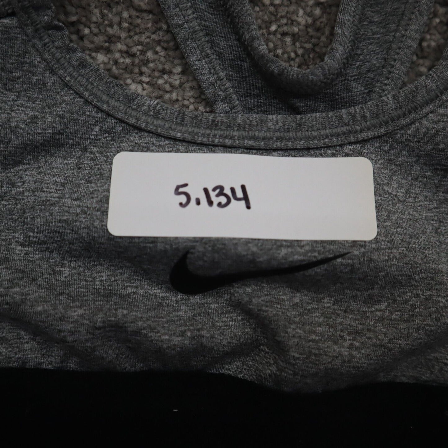Nike Sports Bra Womens Size XS Gray Black Solid Racerback Dri-Fit Compression
