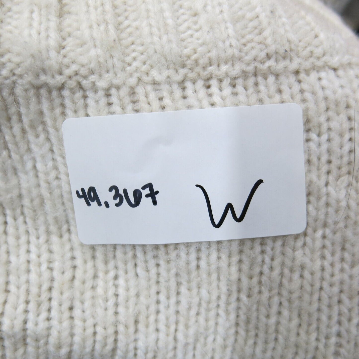 H&M LOGG Womens Pullover Sweater Crew Neck Slit Hem Solid White Size Small