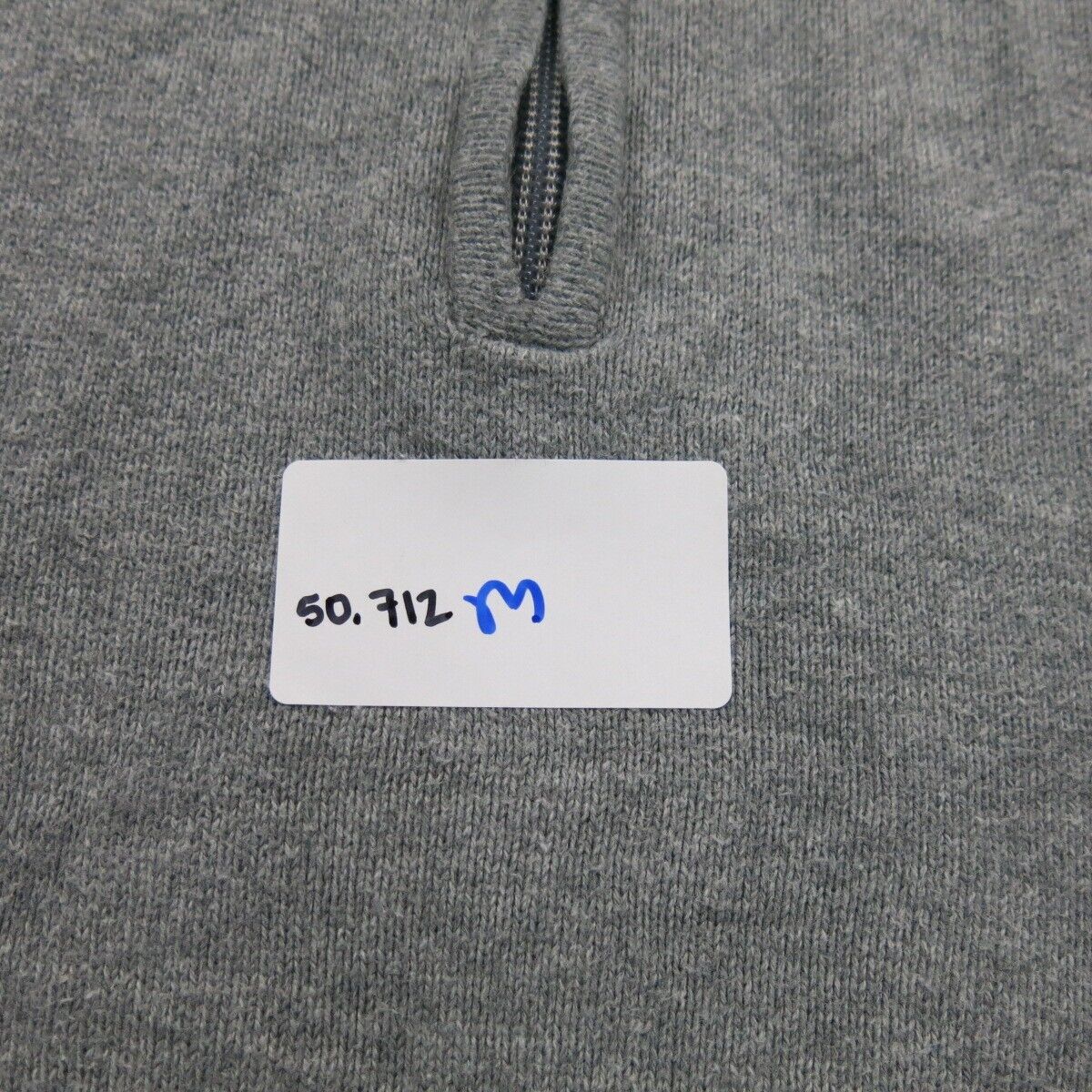 Lands End Mens Pullover Sweater Knitted Long Sleeve Mock Neck Gray Size Large