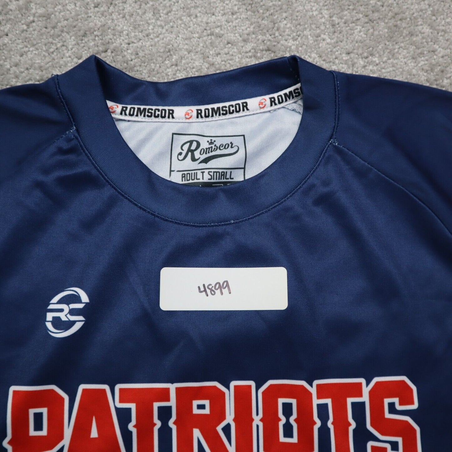 Romscor NBA Shirt Men s Small Blue Long Sleeves PATRIOTS Basketball Sports Shirt