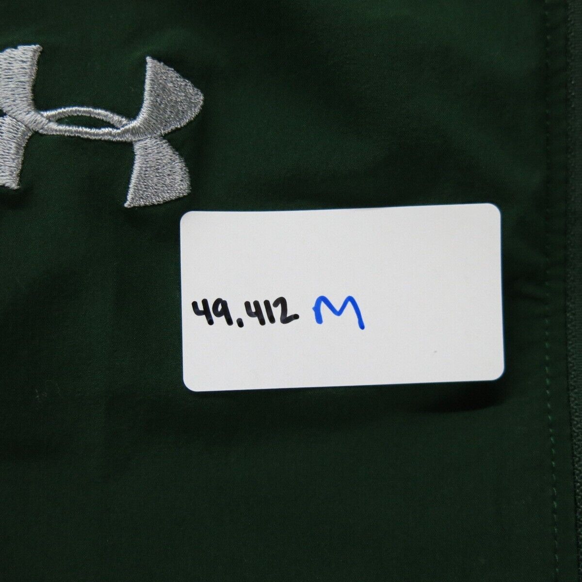 Under Armour Mens Sweater Jacket Full Zip Loose Fit Mock Neck Logo Green Medium