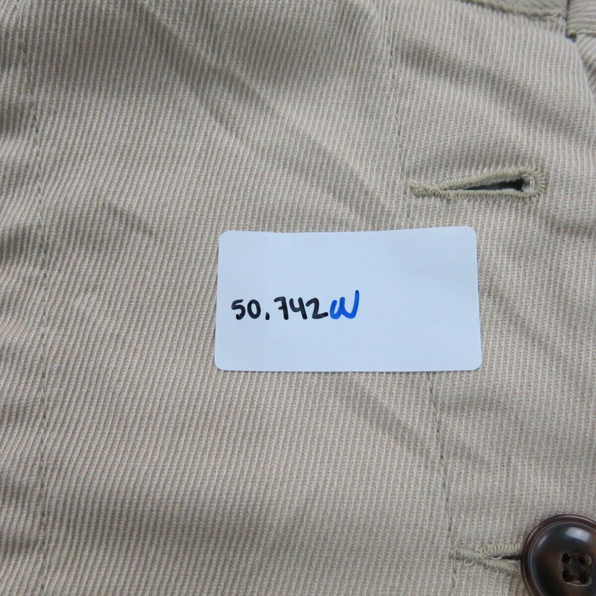 Dockers Mens Button Up Scrub Jacket Single Breasted 100% Cotton Beige Size M