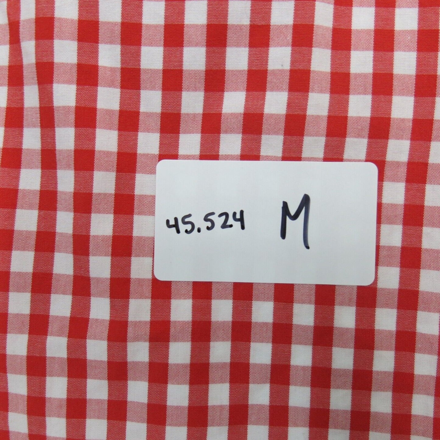 Lands End Mens Shirt Button Down Gingham Shirt Tailored Fit Red White Size 17-35