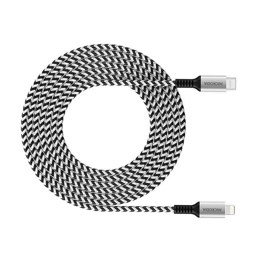Microdia ExeCable Tweed PD60W USB-C to 8-Pin Cable 1.3m (Zebra)