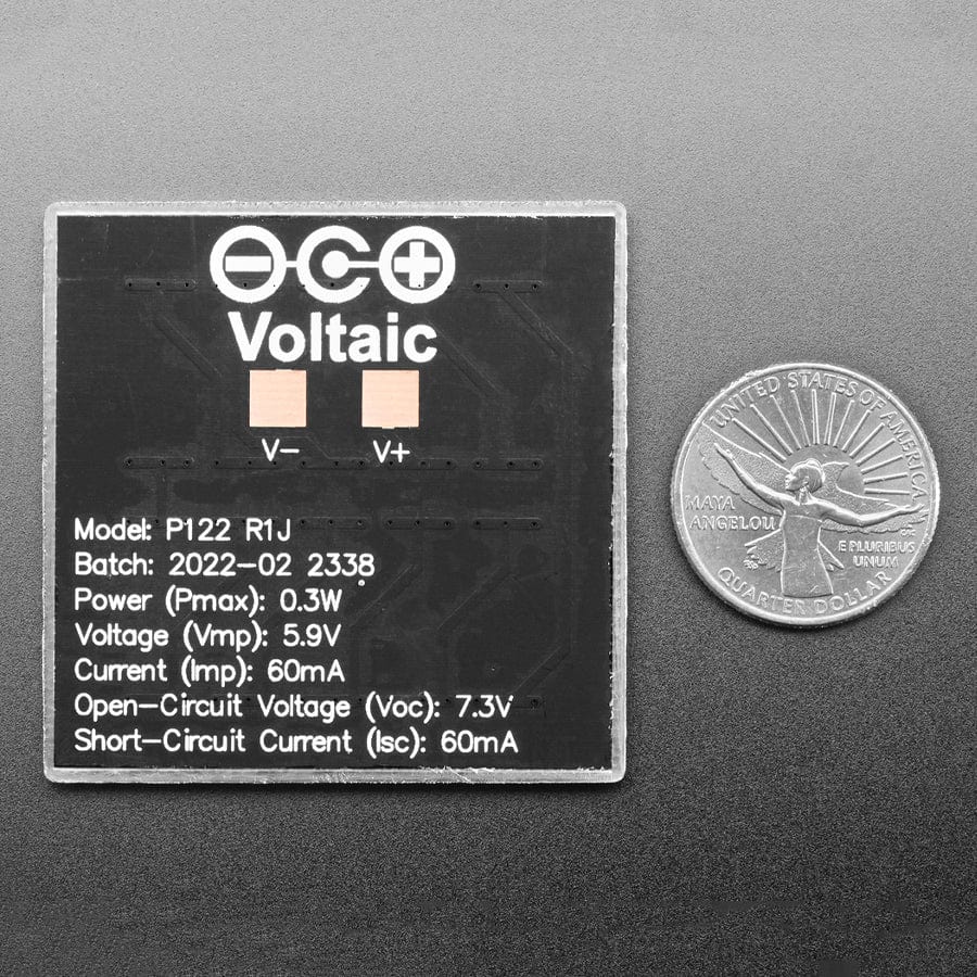 5V 0.3W Mini Solar Panel - ETFE - Voltaic P122