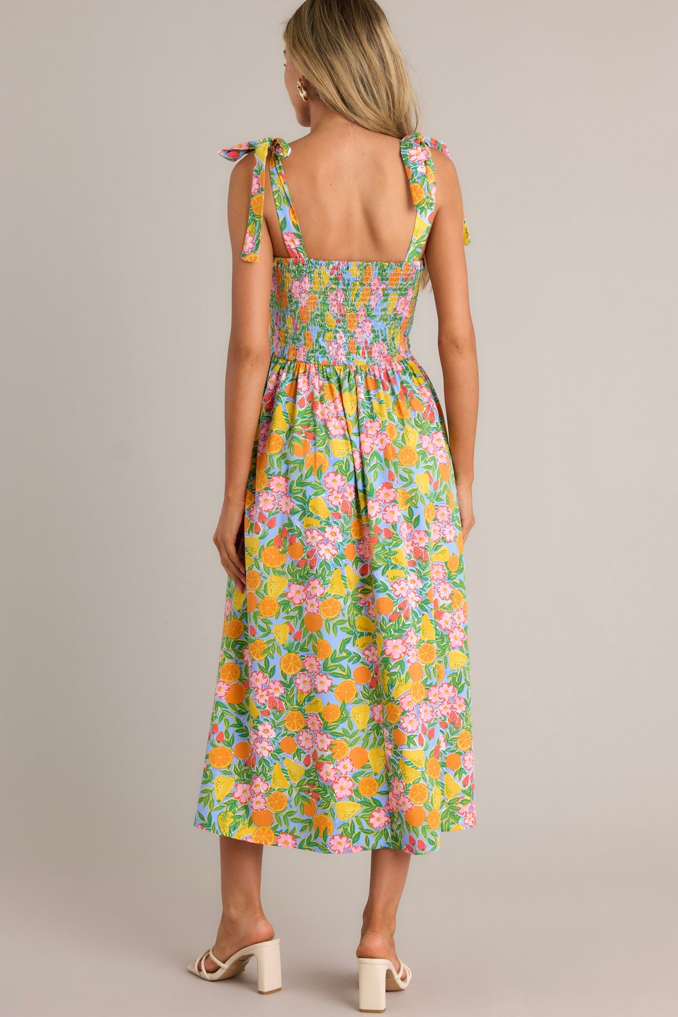 The Power Of Love Green Multi Floral Midi Dress