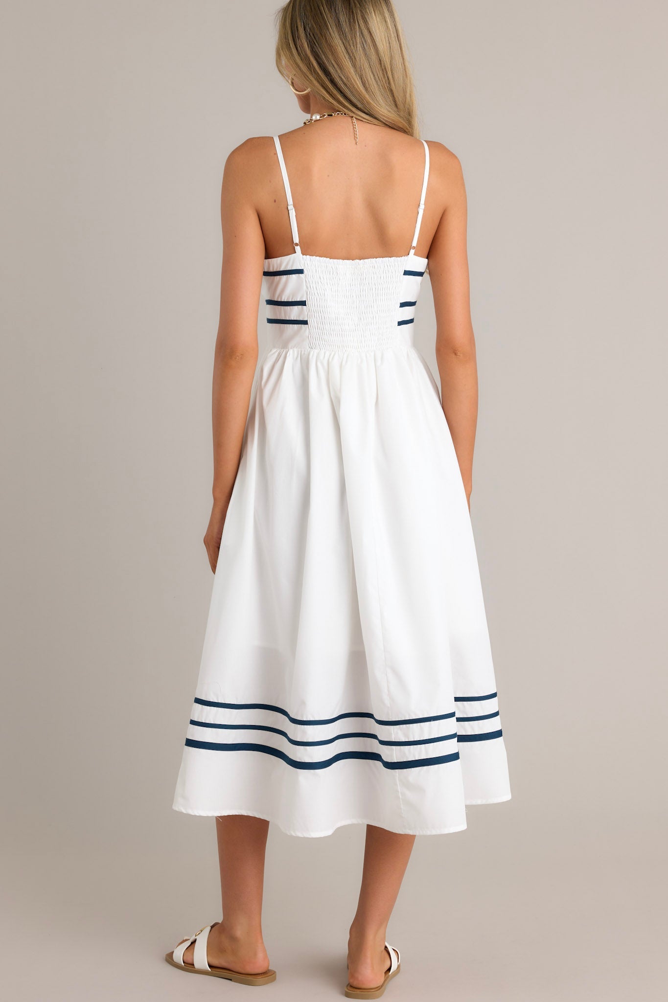 Maritime Majesty Ivory Midi Dress