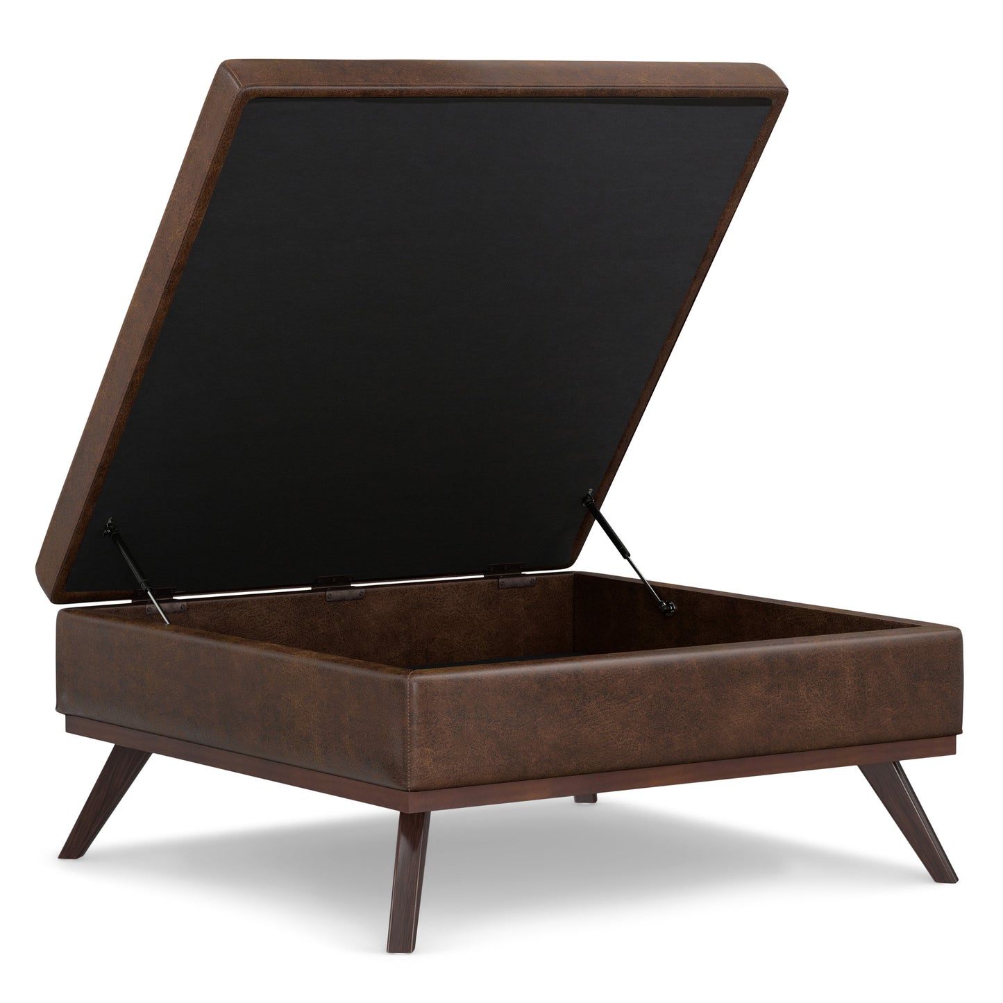 Venture 40"W Square Flip Top Ottoman with Wood Frame